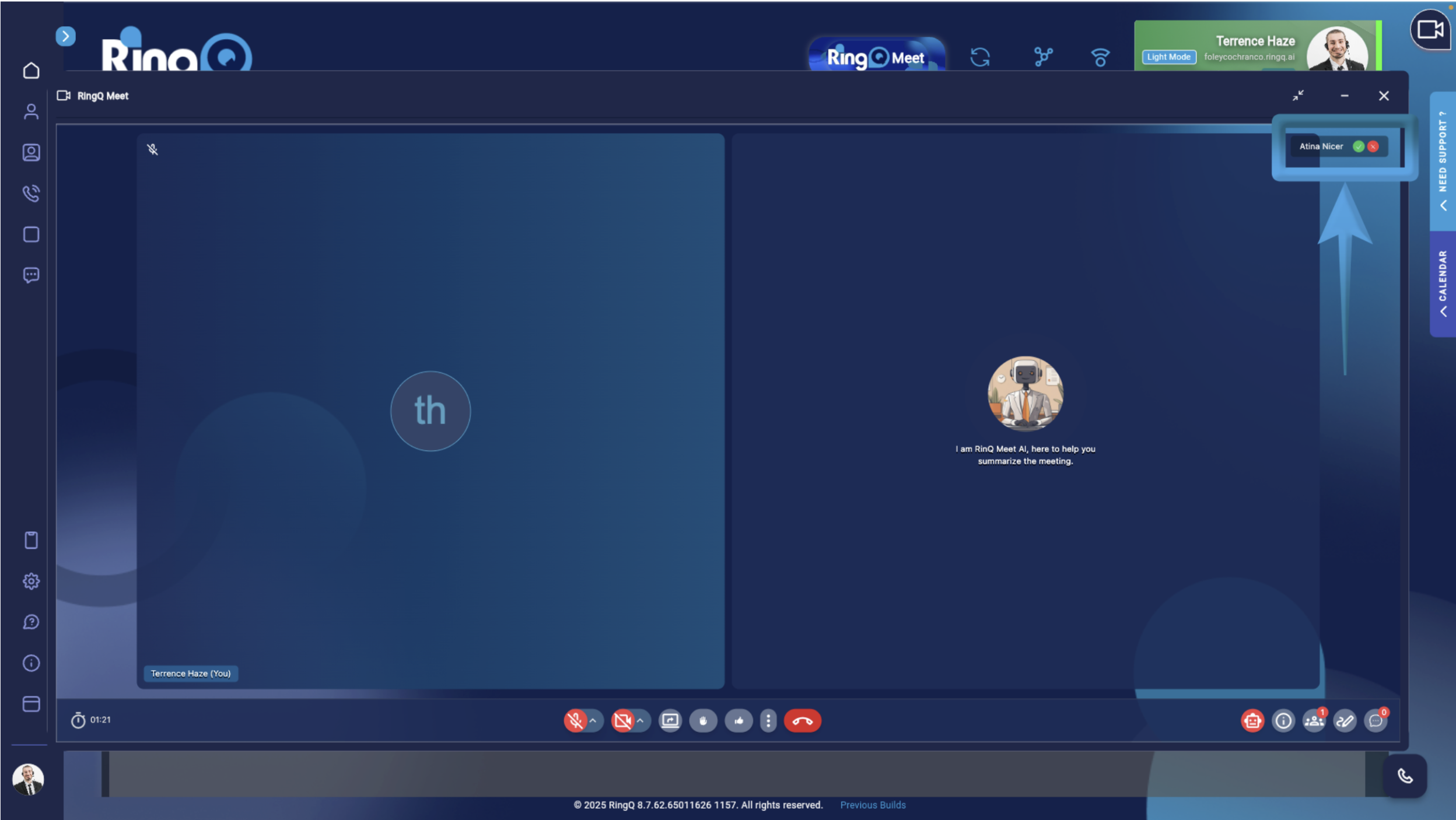 Allow participants to join the meeting.